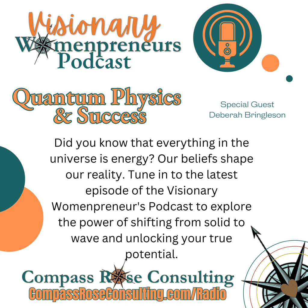 🔑 Key Takeaways from Deberah Bringelson on the Visionary Womenpreneur's Podcast: 1. Everything in the universe is energy and waves of energy, as scientifically proven. Shifting our beliefs from perceiving something as solid to perceiving it as waves can lead to different outcomes, such as changing our financial situation or fixing broken machinery. 2. Understanding our point of power and the four components that influence it is crucial for positive change. By shifting our energy and frequency, we can achieve success, confidence, and power. 3. Negative beliefs and feelings of inadequacy can control our lives and hinder our success. Society bombards us with messages that reinforce these feelings, such as through social media and ads. We must identify and clear personal blocks, addressing the underlying causes of struggle, in order to regain control over our lives and achieve holistic success. Tune in to the latest episode of the Visionary Womenpreneur's Podcast to discover how Deberah Bringelson has helped clients achieve remarkable shifts and overcome personal obstacles. Learn how understanding the principles of quantum physics and exploring our point of power can lead to transformative results in business and life. Don't miss out on the insightful guided processes shared by Deberah, designed to help you shift your energy and manifest your full potential. #PodcastEpisode #QuantumPhysics #PersonalDevelopment #SuccessMindset #EnergyShifting
